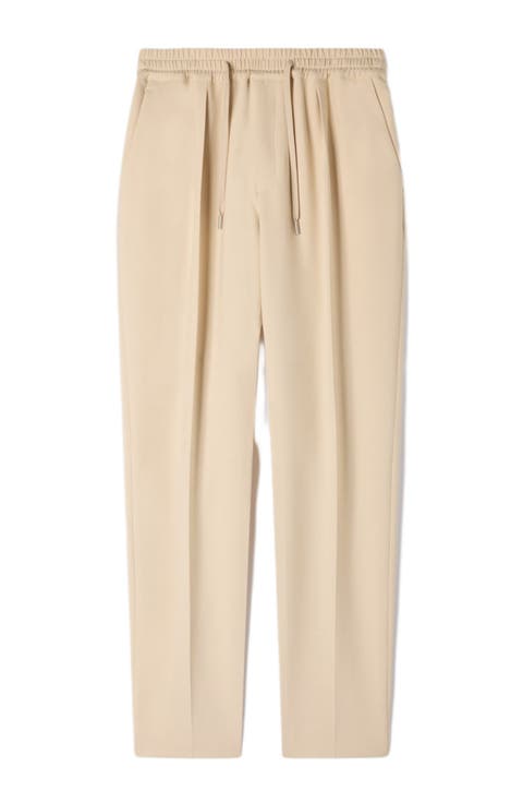 Elasticated straight-leg trousers