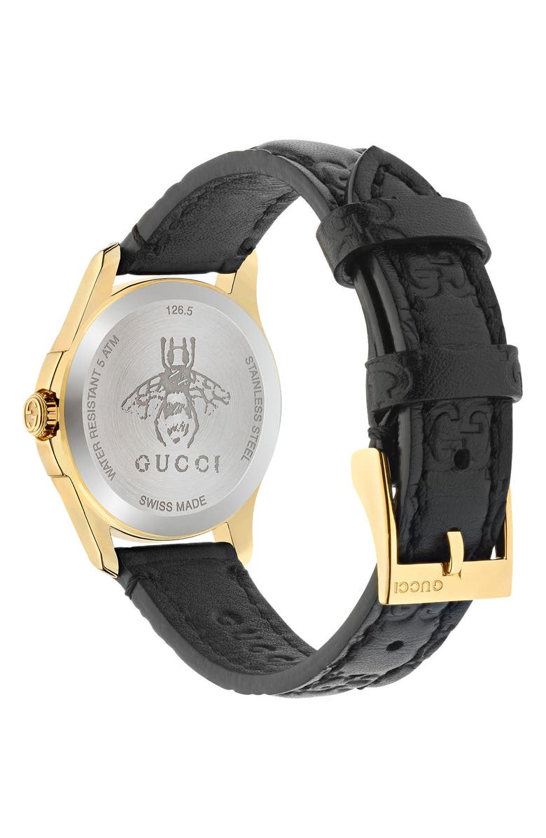 Gucci G-Timeless Leather Strap Watch, 27mm, Alternate, color, 