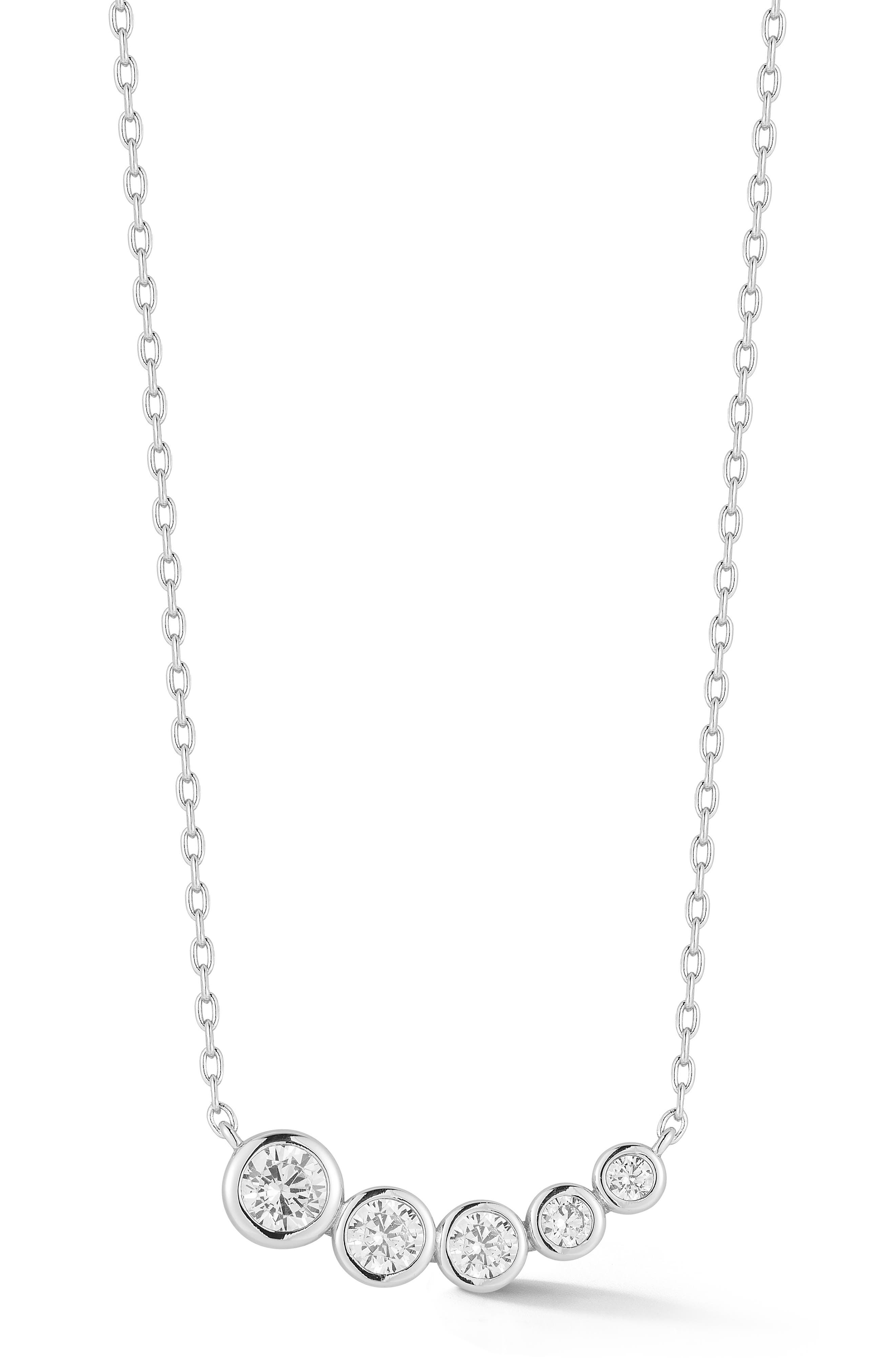 Bezel Graduated Cubic Zirconia Necklace