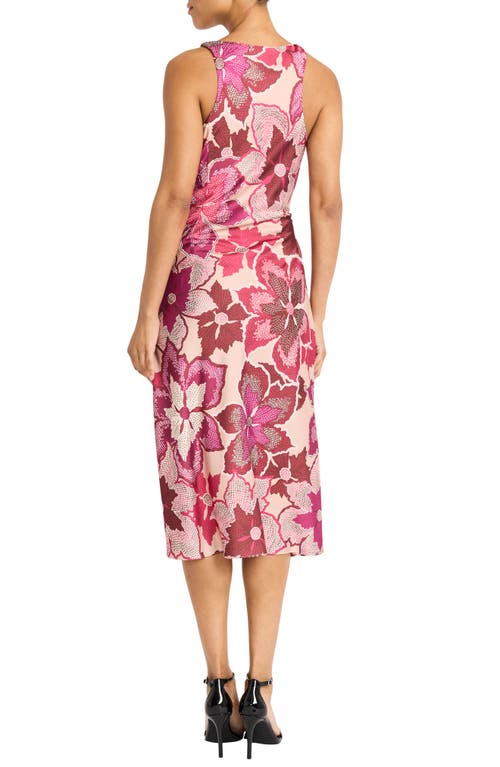 Maggy London Womens Floral Print Polyester Midi Dress In Purple