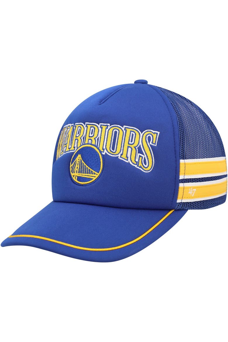 Men's '47 Royal Golden State Warriors Sidebrand Stripes Trucker Adjustable Hat, Main, color, Royal