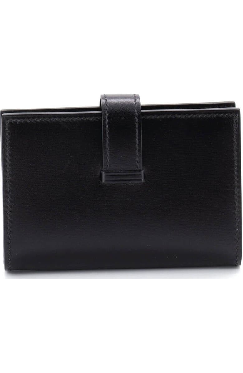 Pre-Owned Hermes Bearn Wallet Box Calf Compact, Alternate, color, Noir