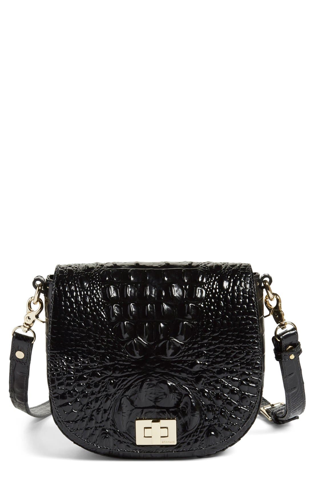 Brahmin 'Tillie' Croc Embossed Leather Crossbody Bag, Main, color, 