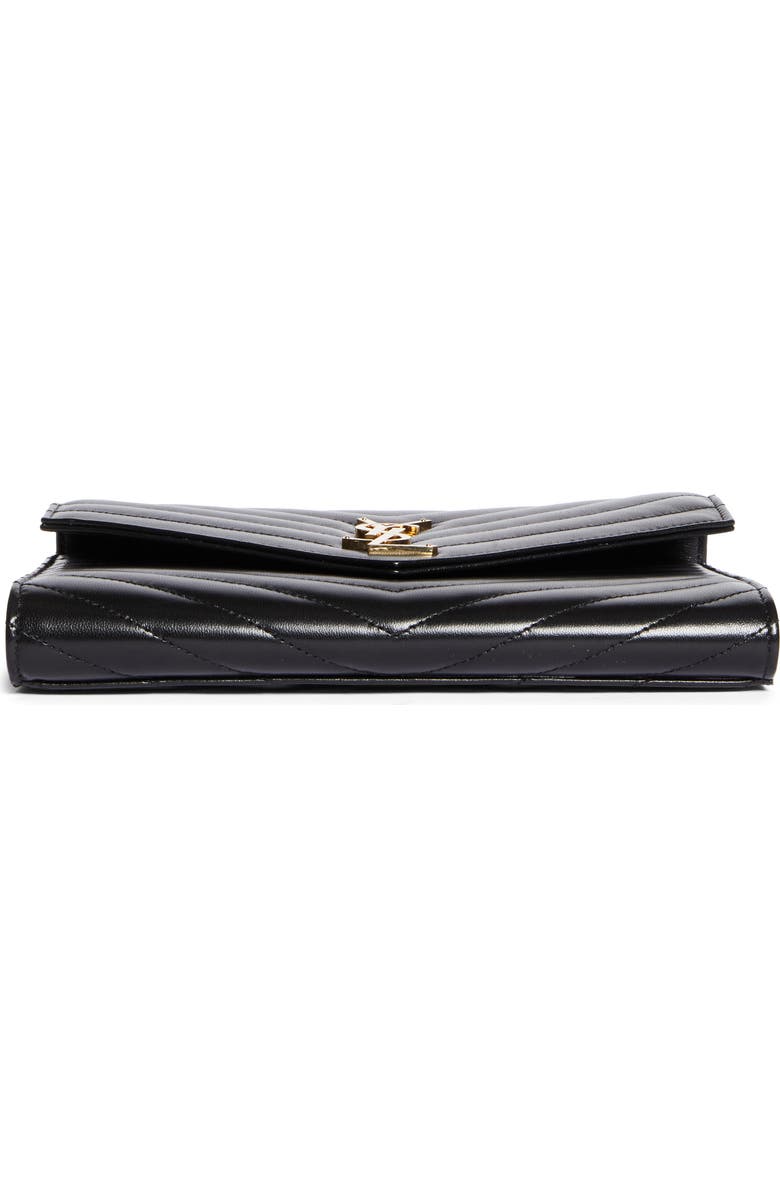 Saint Laurent Cassandre Matelassé Leather Flap Pouch, Alternate, color,