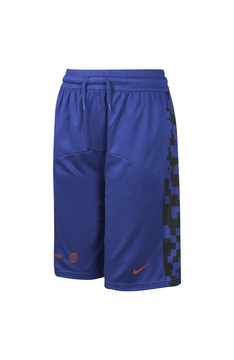 Nike Youth Nike Blue New York Knicks Courtside Starting Five Team Shorts, Alternate, color, 