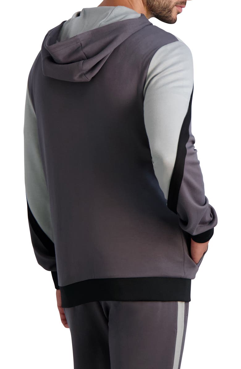 KARL LAGERFELD PARIS Kidult Colorblock Zip Hoodie, Alternate, color, Grey
