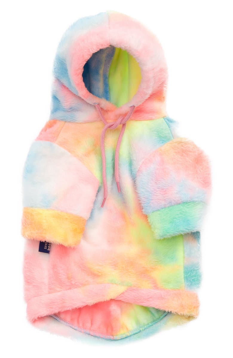 Little Beast Tie Dye Fleece Pet Hoodie, Main, color,