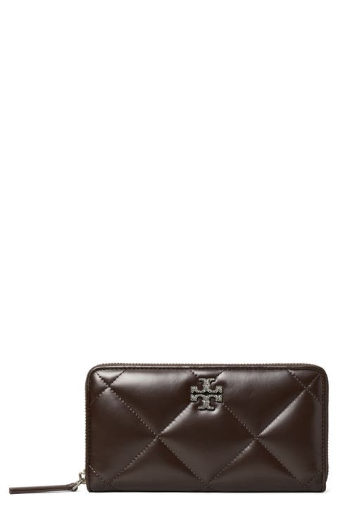 Kira Diamond Quilted Leather Zip Wallet