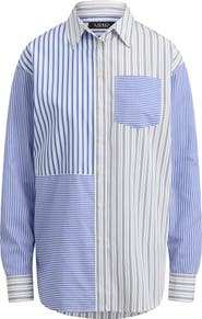 Lauren Ralph Lauren Mixed Stripe Cotton Button-Up Shirt