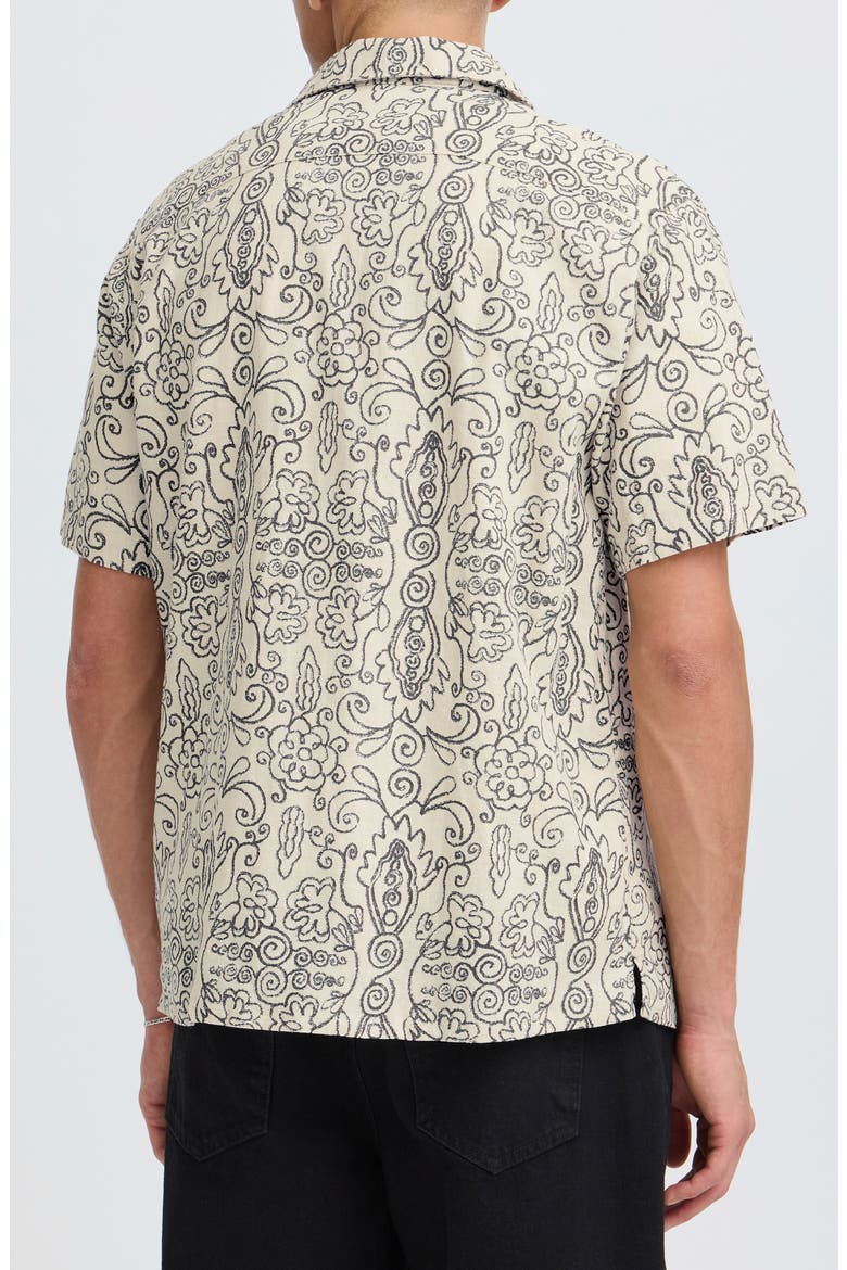 Utkolt Floral Camp Shirt, Alternate, color, OATMEAL