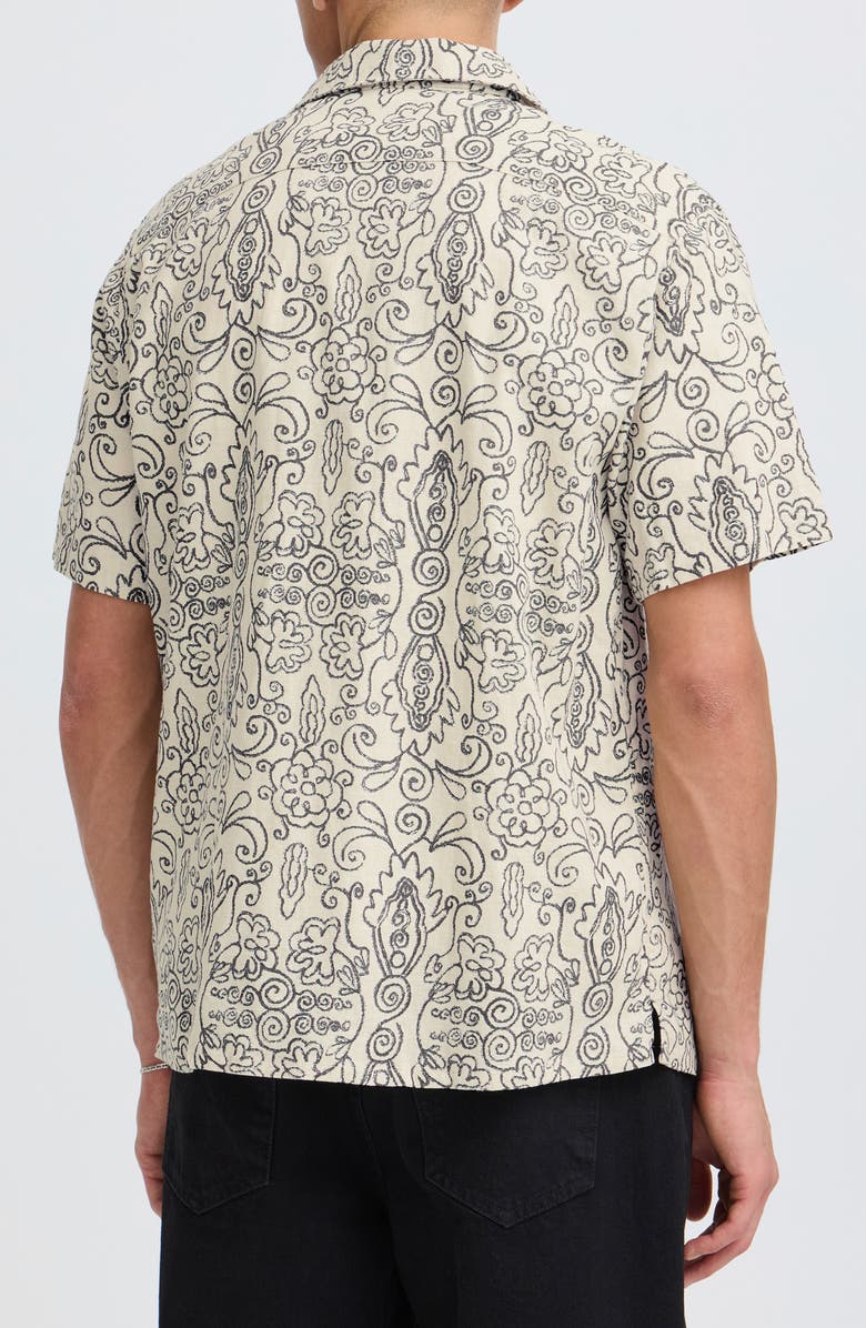 !SOLID Utkolt Floral Camp Shirt, Alternate, color, Oatmeal