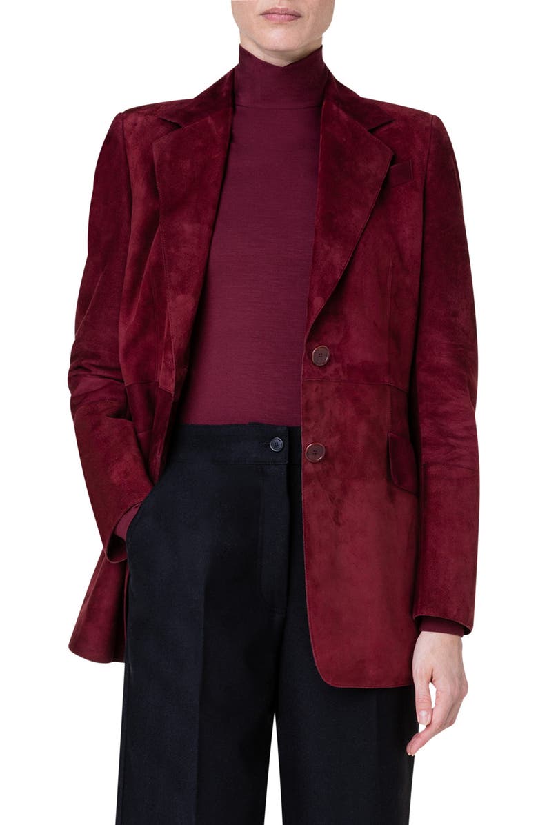 Akris punto Suede Blazer, Main, color, 
