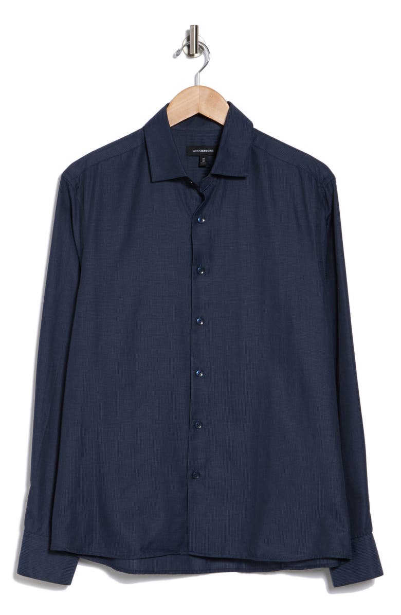 WESTZEROONE Ethan Button-Up Shirt, Alternate, color, Navy