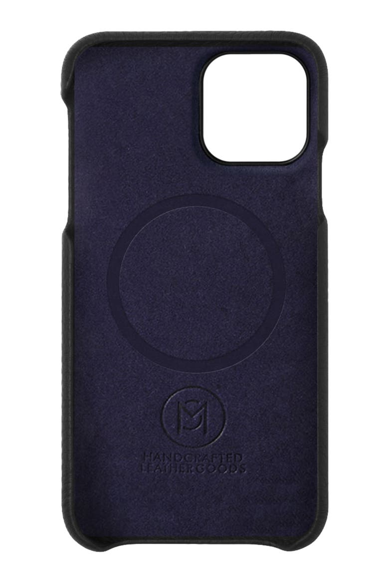 Leather Phone Case iPhone 15, Alternate, color, Black Caviar