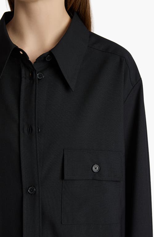 Khaite Yatty Shirt In Tropical Wool In Black