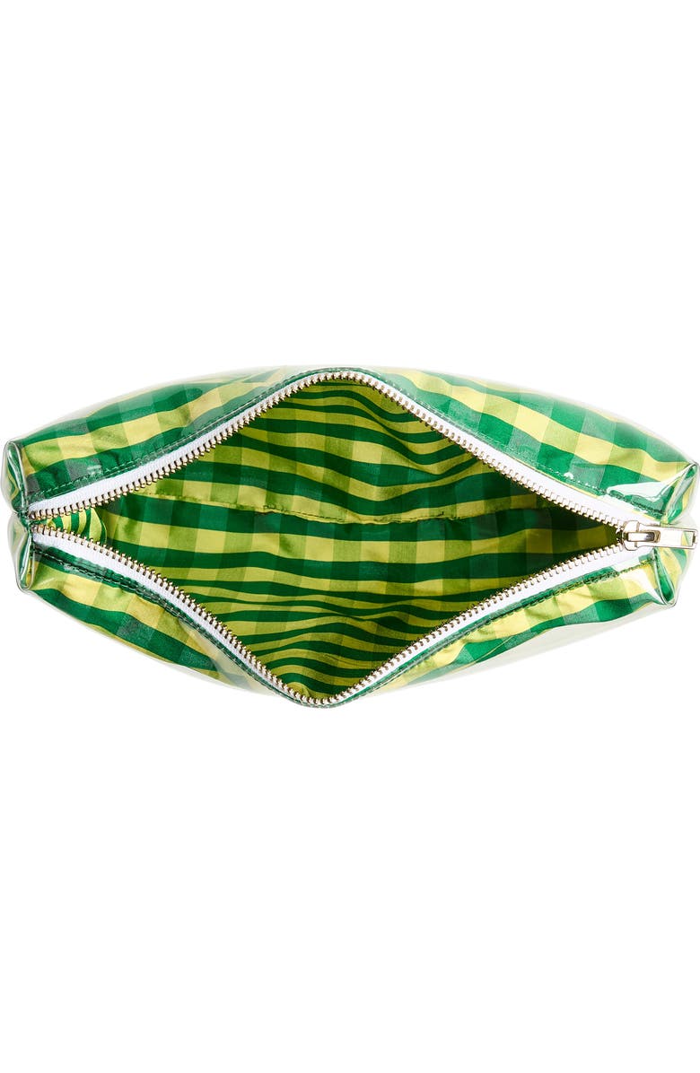 COMING OF AGE Gingham Zip Pouch, Alternate, color, Gingham Green Yellow