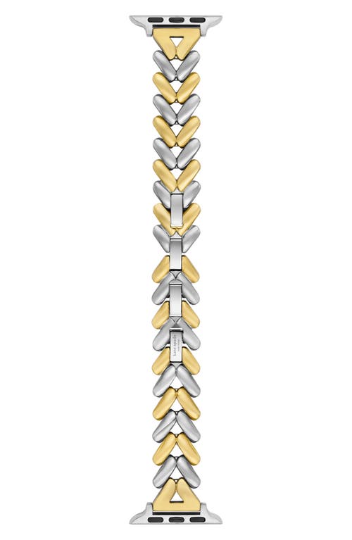 Kate Spade Herringbone Apple Watch Band In Gold