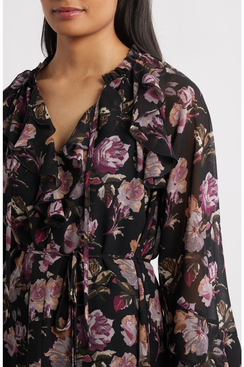 Dark Rose Long Sleeve Minidress, Alternate, color, LAVANDER MULTI