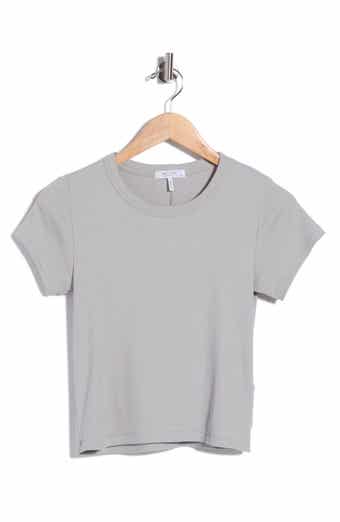 rag & bone Essie Crewneck Ribbed Crop T-Shirt