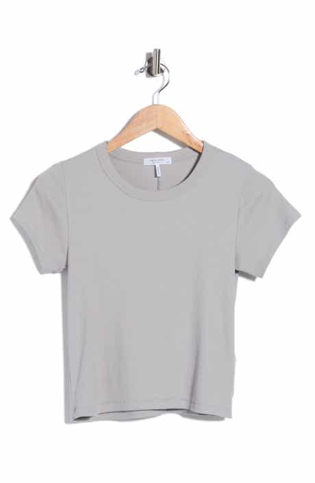 rag & bone Essie Crewneck Ribbed Crop T-Shirt