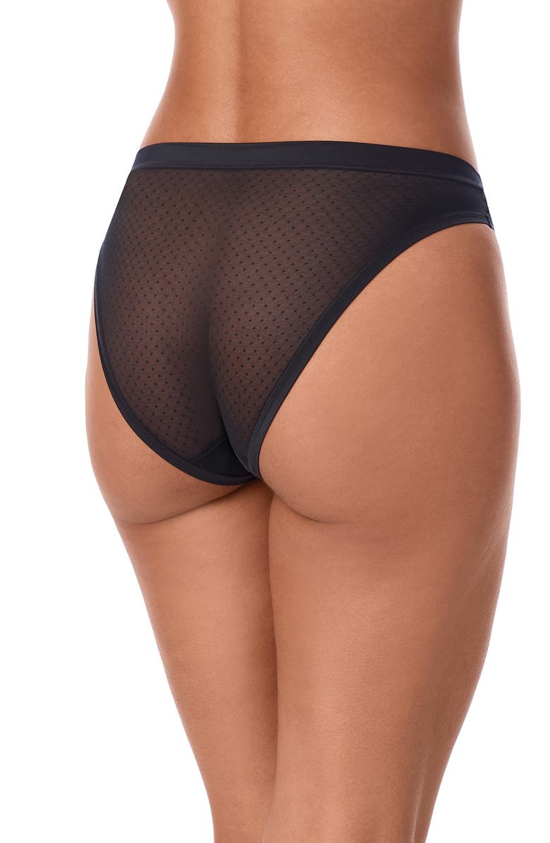 DKNY Dot Mesh Bikini, Alternate, color, Black