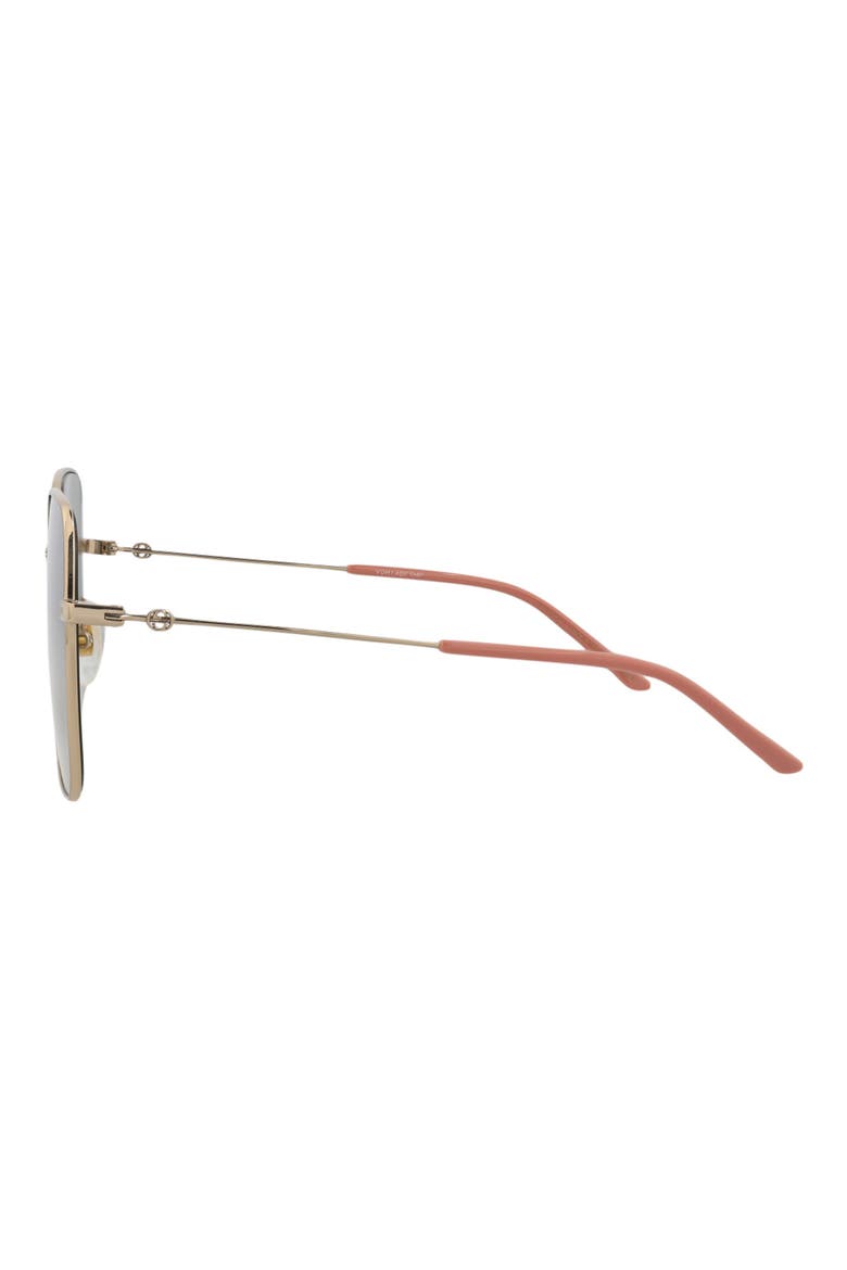 60mm Square Sunglasses, Alternate, color, GOLD GOLD GREY