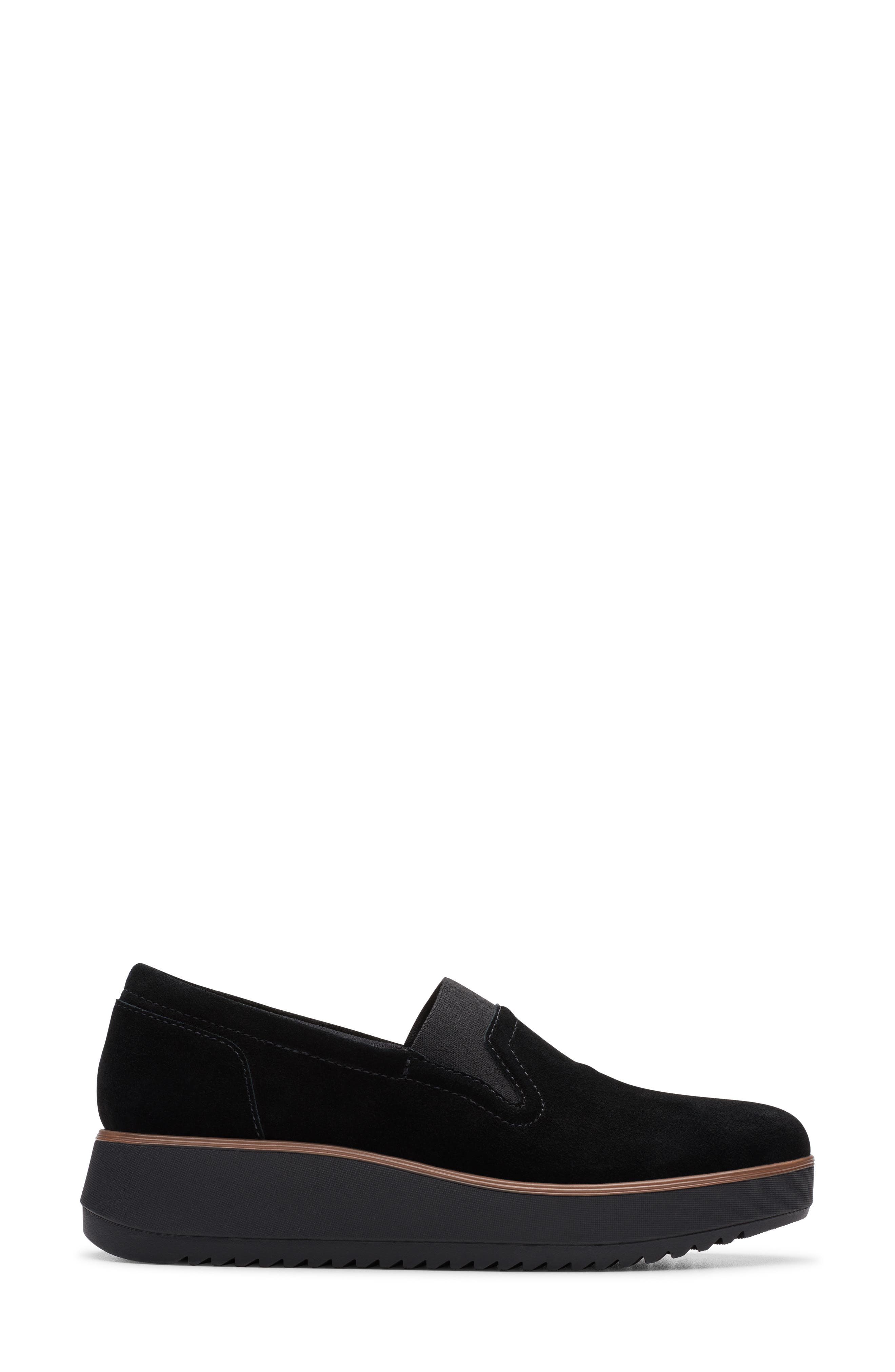 Clarks<sup>®</sup> Zylah Sky Platform Loafer, Alternate, color, Black Sde