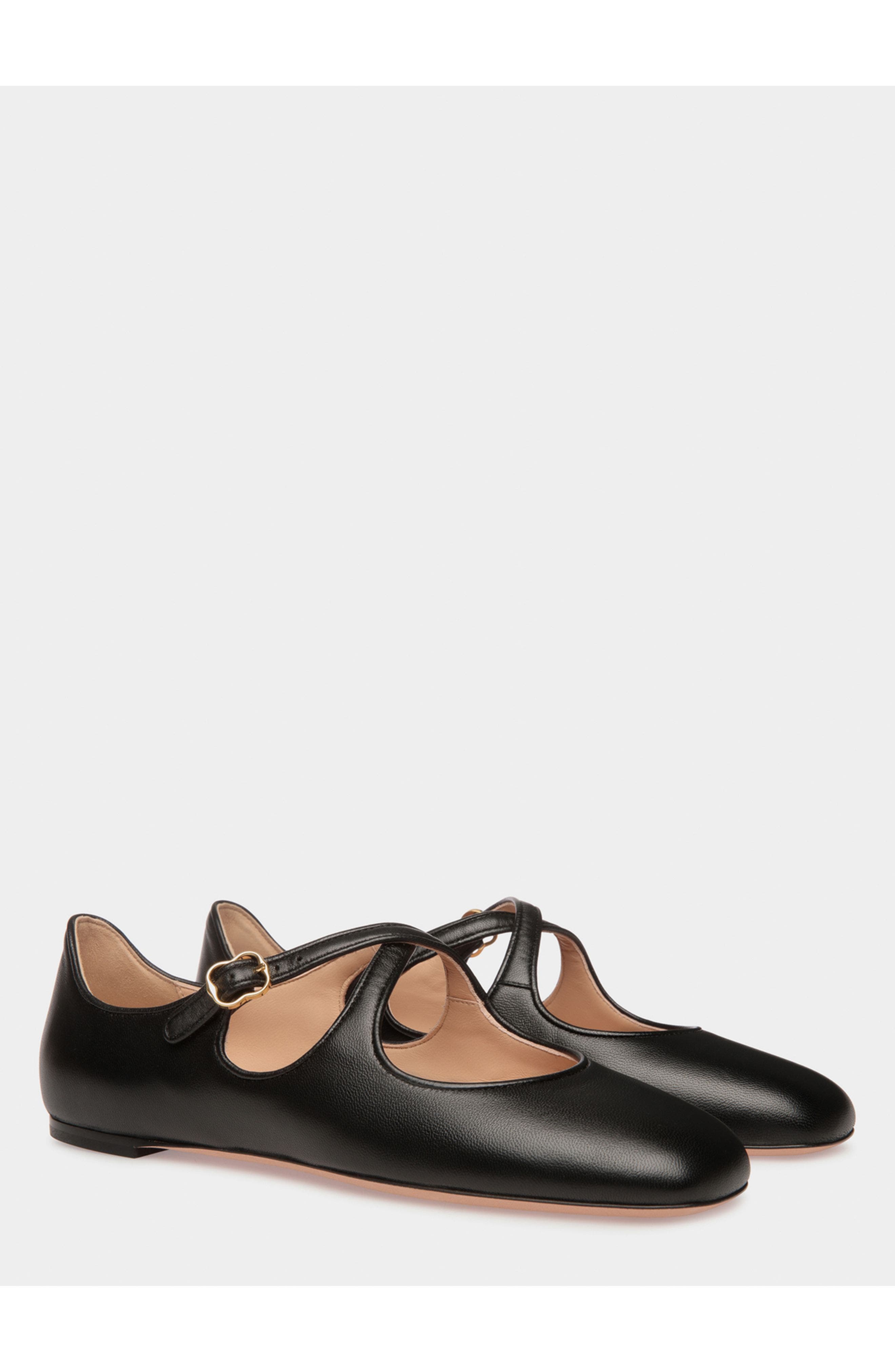 Bally rina Flat in Lamb Nappa Leather, Alternate, color, Black