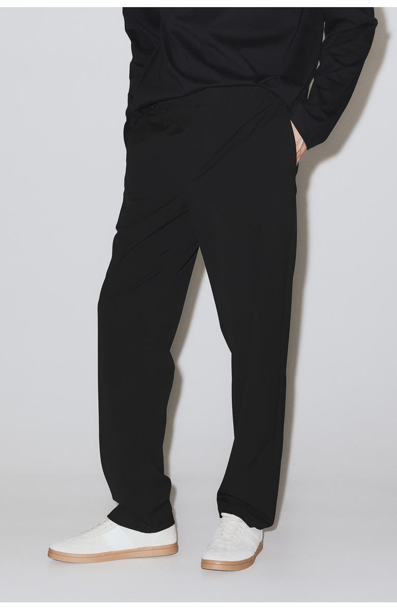 H&M Four-way stretch regular-fit pull-on pants, Alternate, color, Black