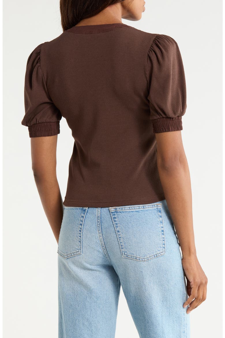 Puff Sleeve Top, Alternate, color, MOCHA BROWN