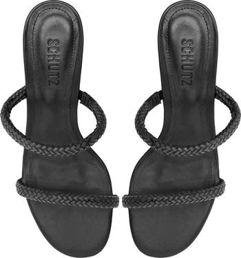 Taliah Woven Strap Kitten Heel Slide Sandal