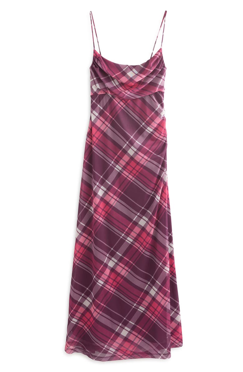NEXT Check Mesh Maxi Dress, Alternate, color, Red