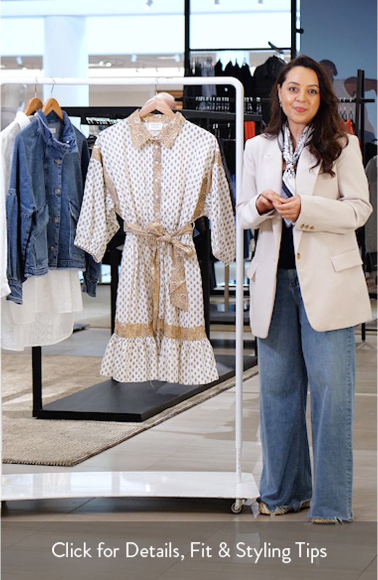 Echo Print Tie Waist Shirtdress, sales video thumbnail