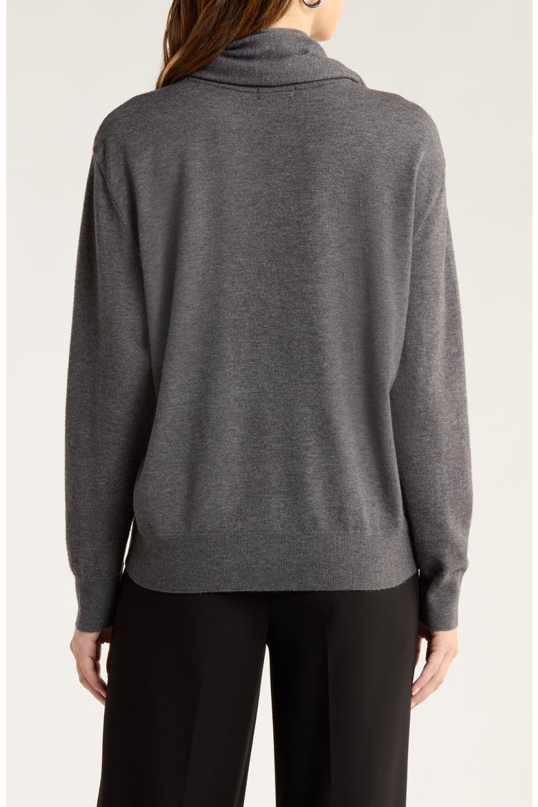 Crewneck Scarf Sweater, Alternate, color, MEDIUM HEATHER GREY