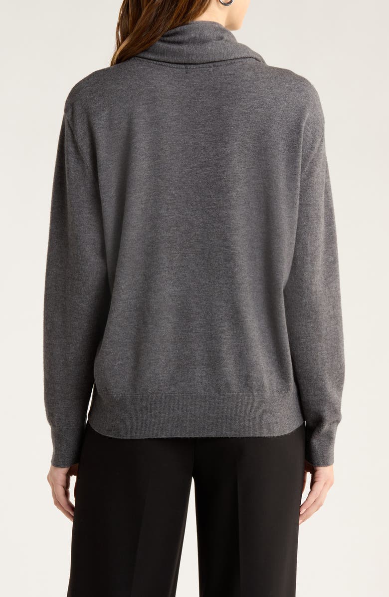 Halogen<sup>®</sup> Crewneck Scarf Sweater, Alternate, color, Medium Heather Grey