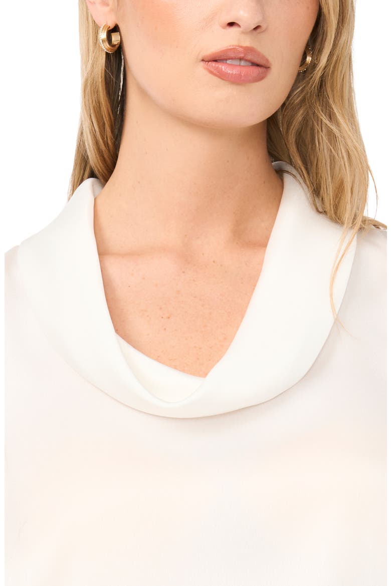 Cowl Neck Satin Charmeuse Sleeveless Top, Alternate, color, NEW IVORY