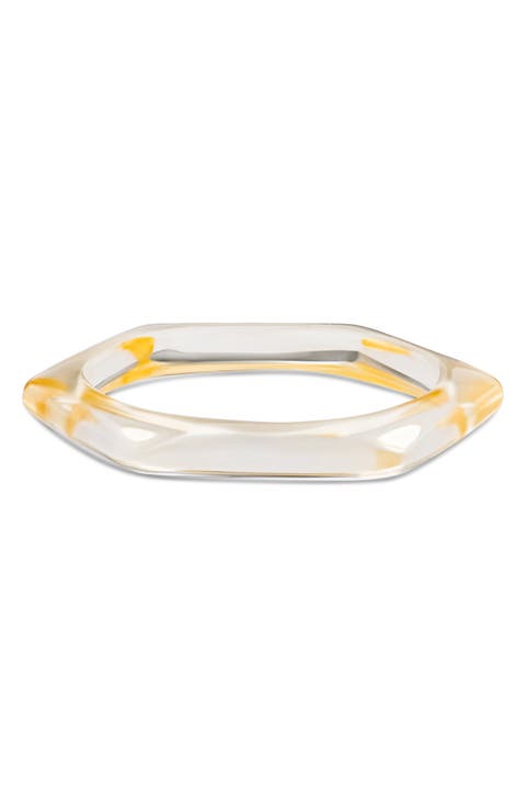 Hexagon Resin Bangle Bracelet
