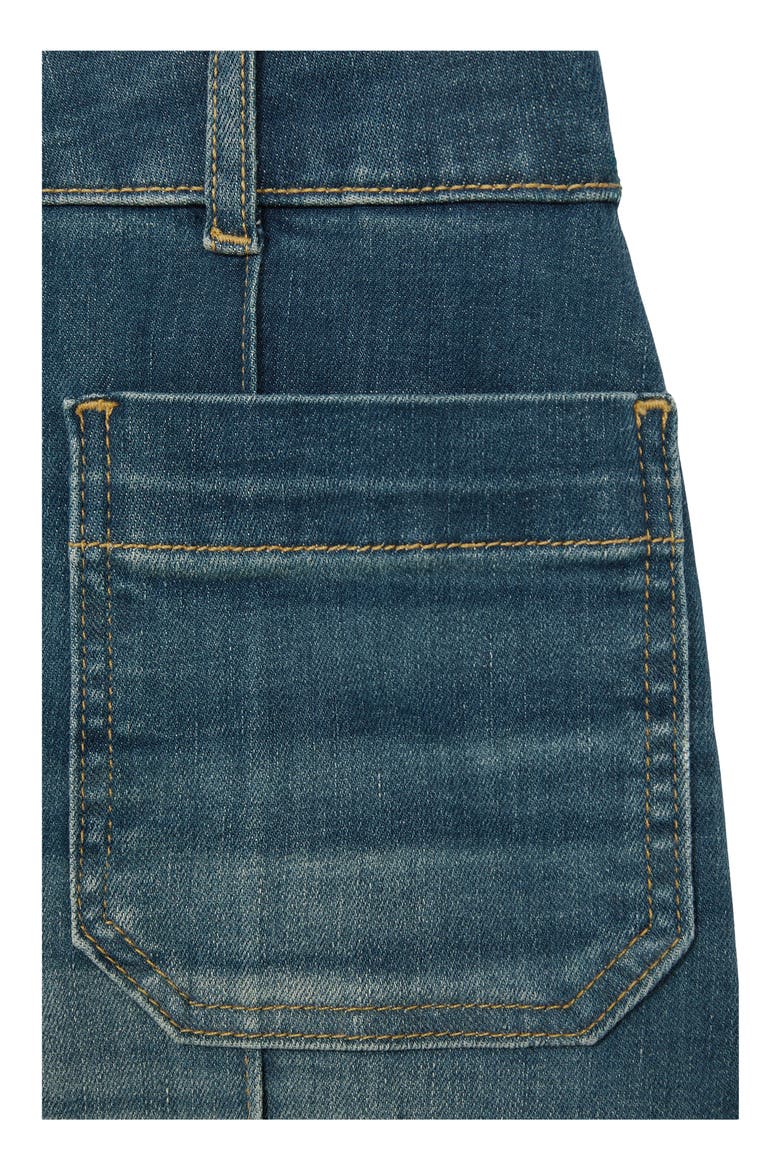 Sakura Pintuck Patch Pocket Wide Leg Jeans, Alternate, color, MID BLUE