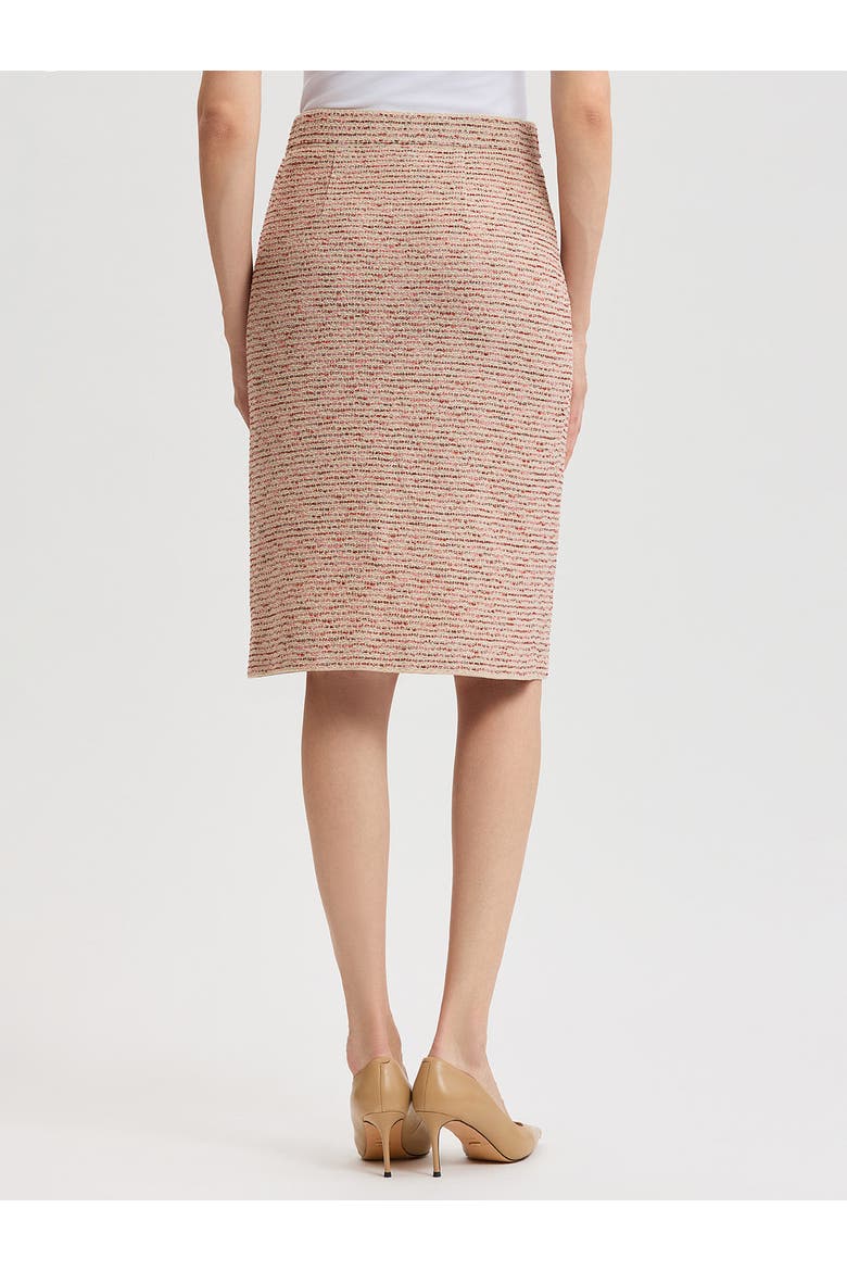 Ribbon Tweed Knit Straight Skirt, Alternate, color, Honeysuckle/Russet/Biscotti