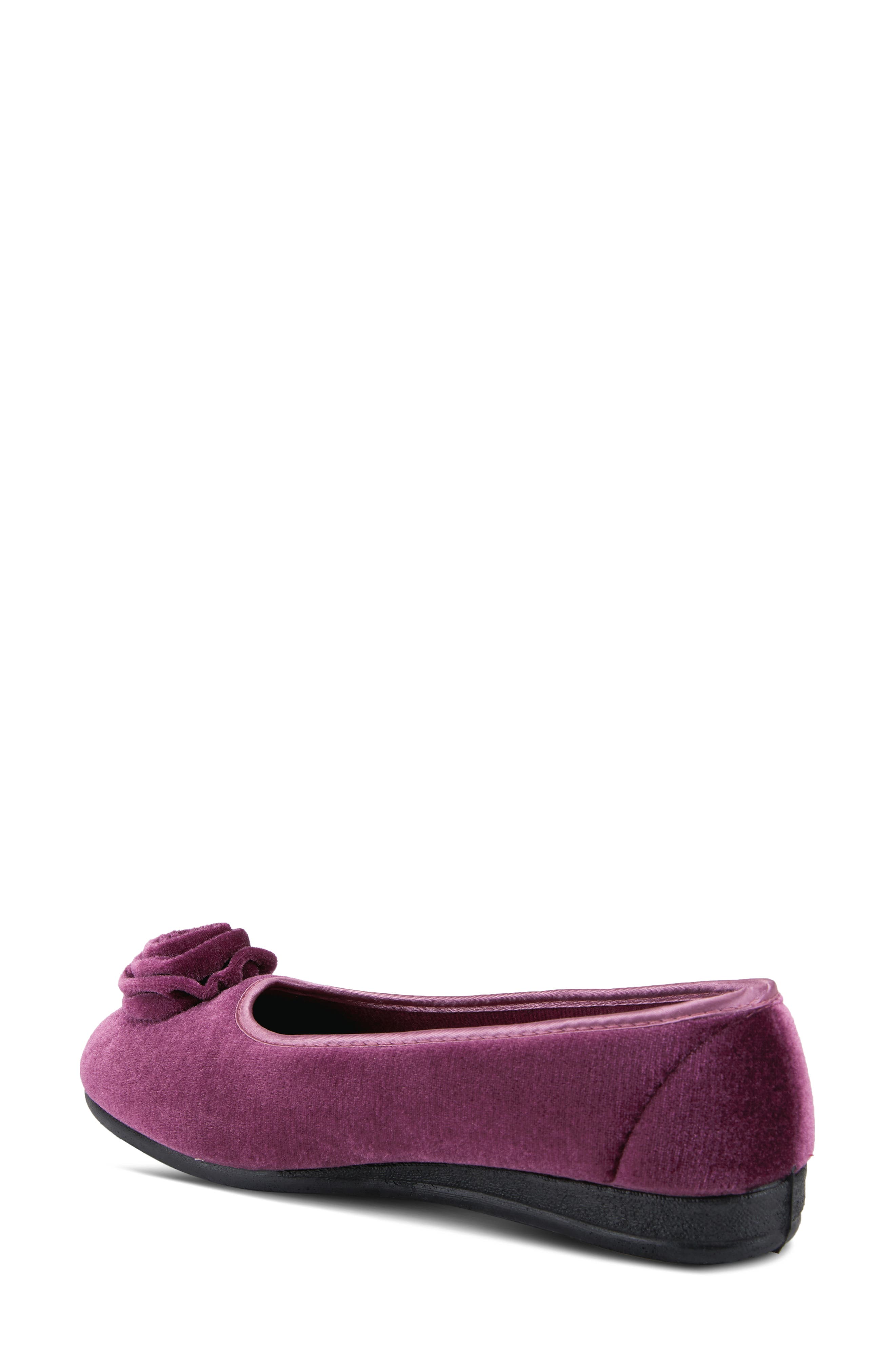 Flexus by Spring Step Roseloud Velvet Slipper, Alternate, color, Purple