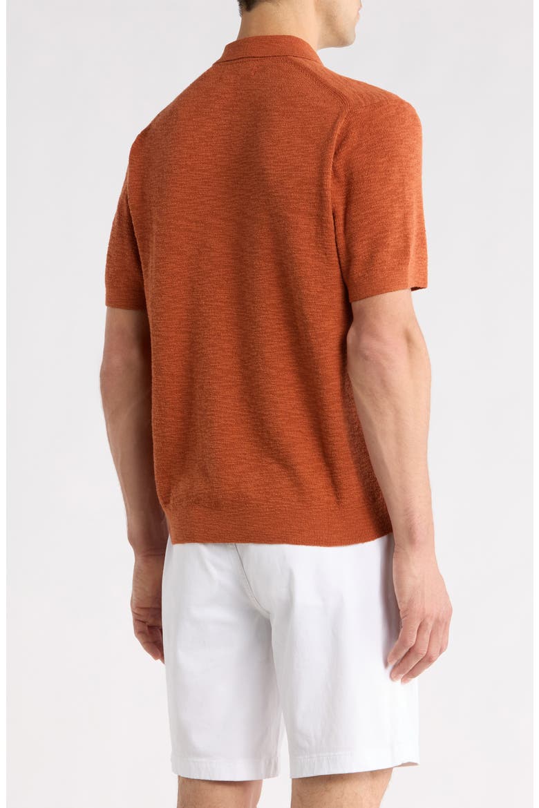 Santa Cruz Johnny Collar Slub Cotton Blend Polo, Alternate, color, SPICY