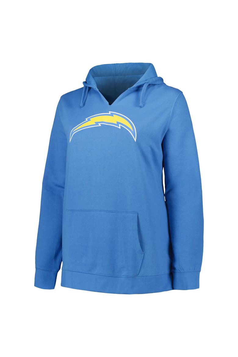 Women's Profile Justin Herbert Powder Blue Los Angeles Chargers Plus Size Player Name & Number Pullover Hoodie, Alternate, color, Powder Blue
