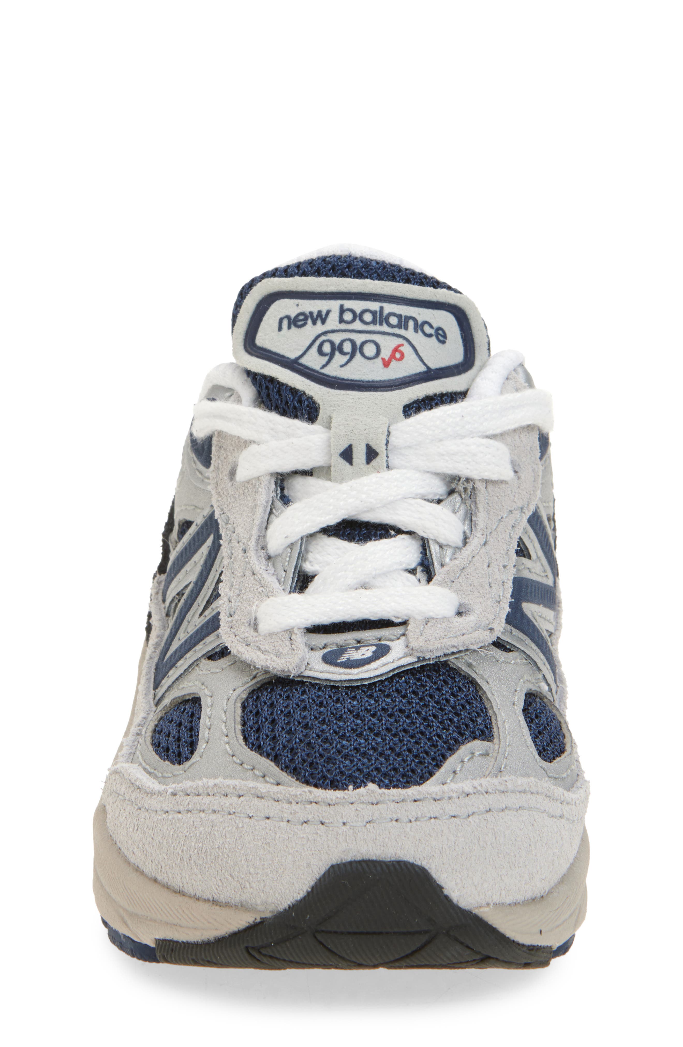 New Balance Kids' 990v6 Sneaker, Alternate, color, Grey Matter/ Team Red