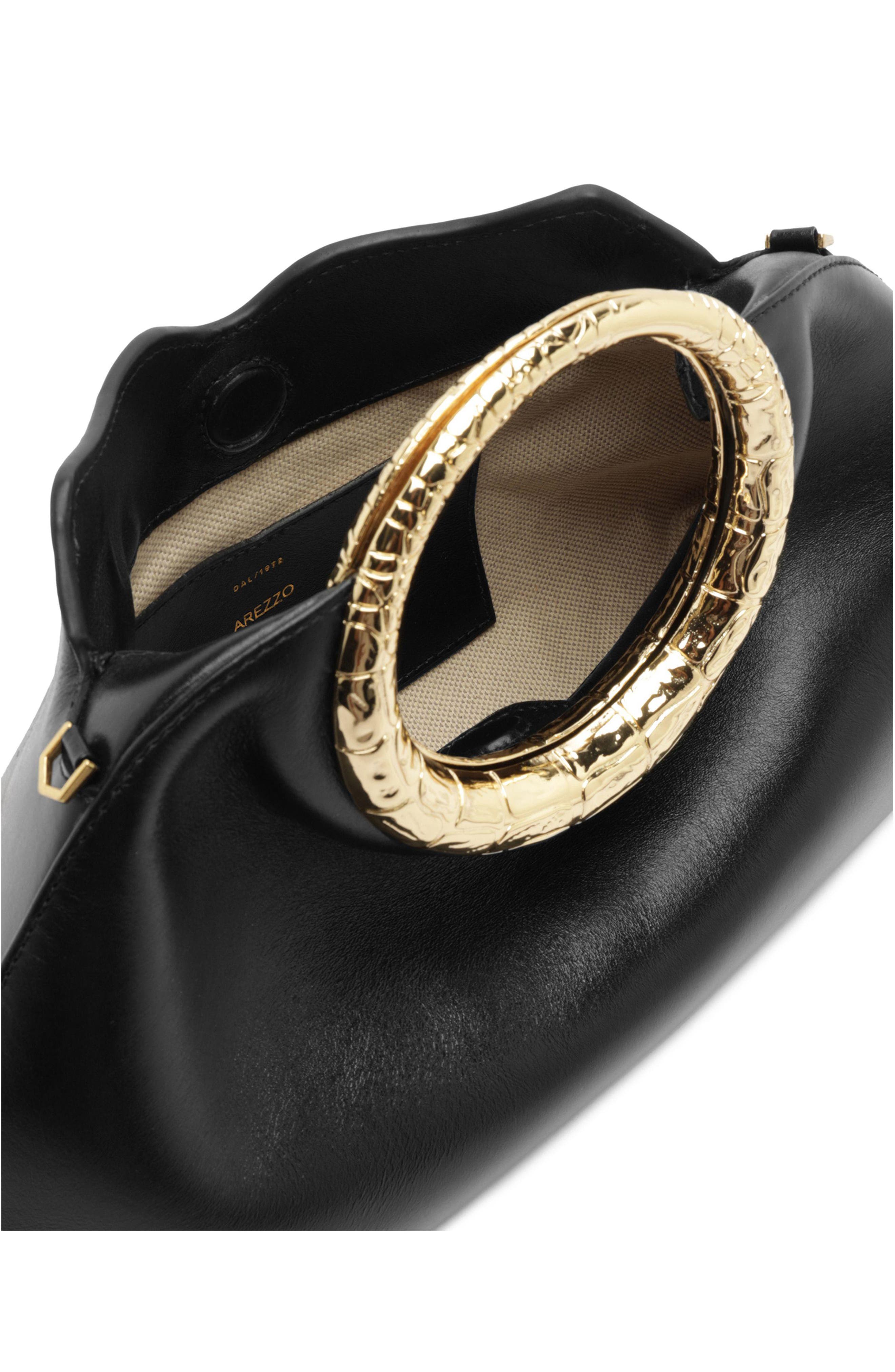 Mia Small Leather Clutch, Alternate, color, BLACK