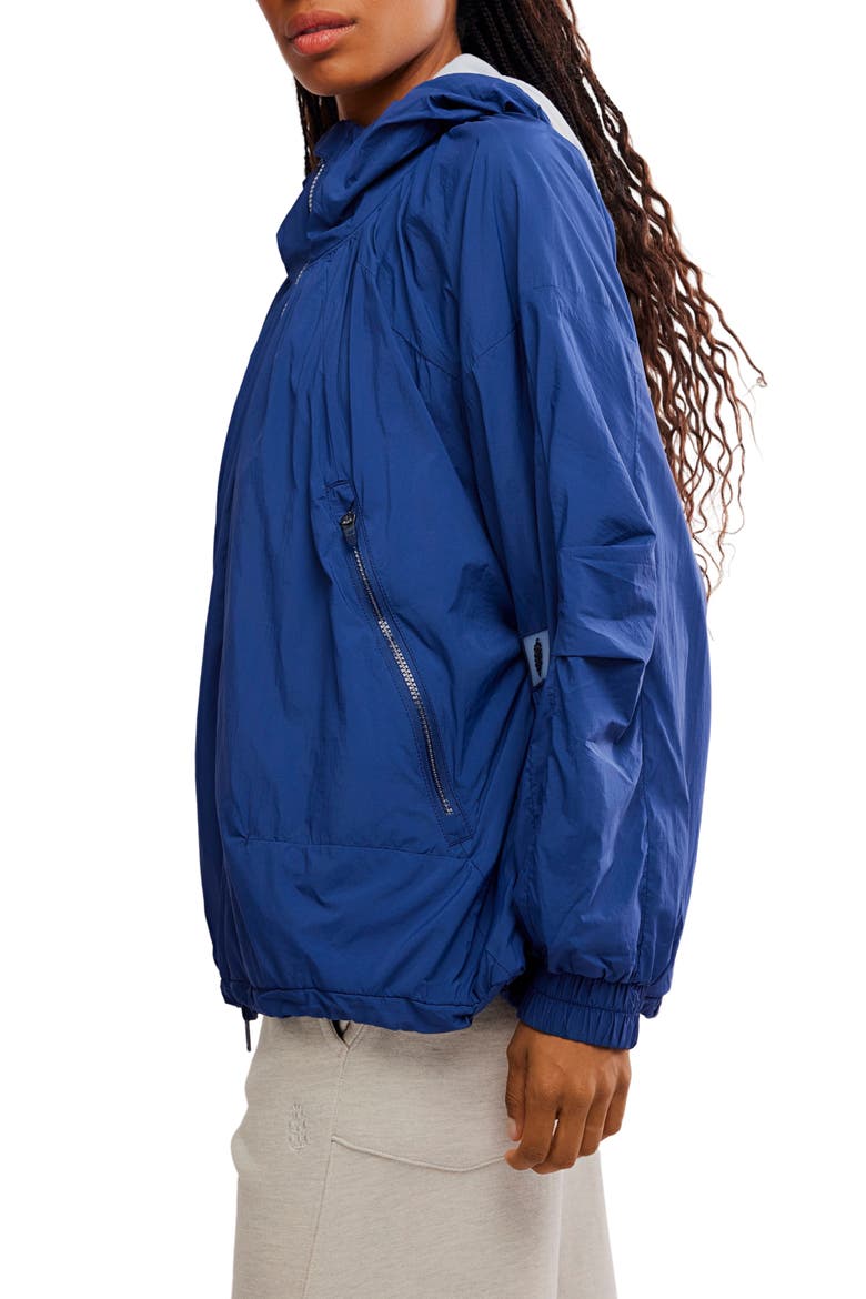 Explore More Nylon Hooded Jacket, Alternate, color, BLUE/ NAVY