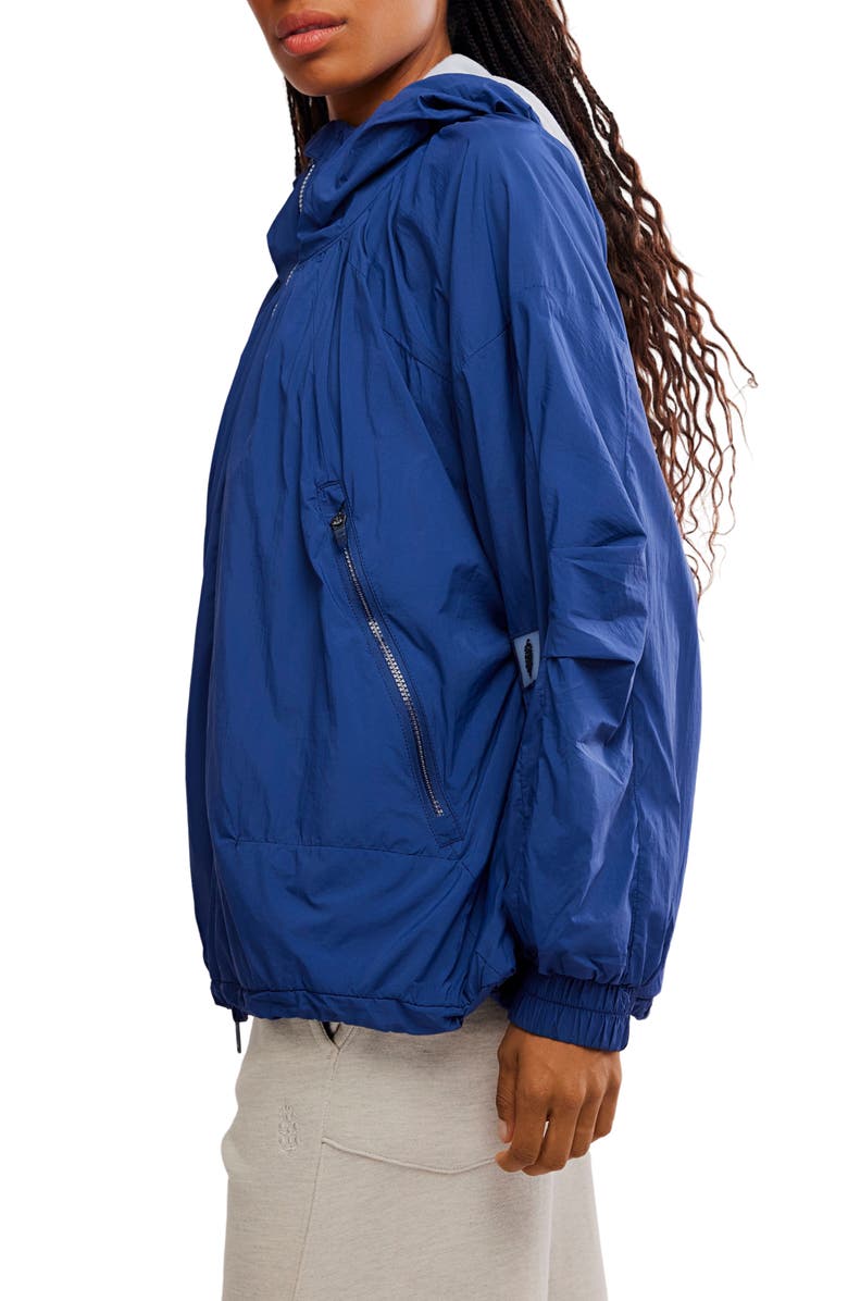 Free People Explore More Nylon Hooded Jacket, Alternate, color, Blue/ Navy
