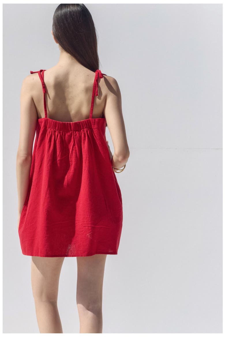 Terra Square Neck Mini Dress Cover-Up, Alternate, color, Red