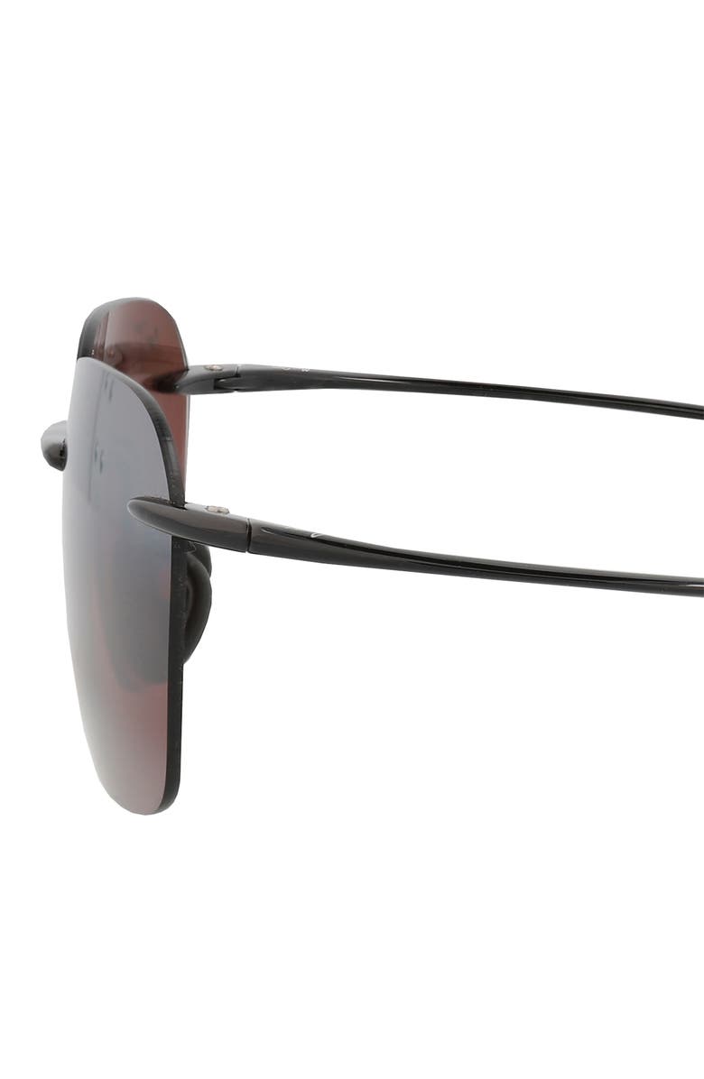 Maui Jim 50mm Polarized Gradient Square Sunglasses, Alternate, color, Black Black Rose