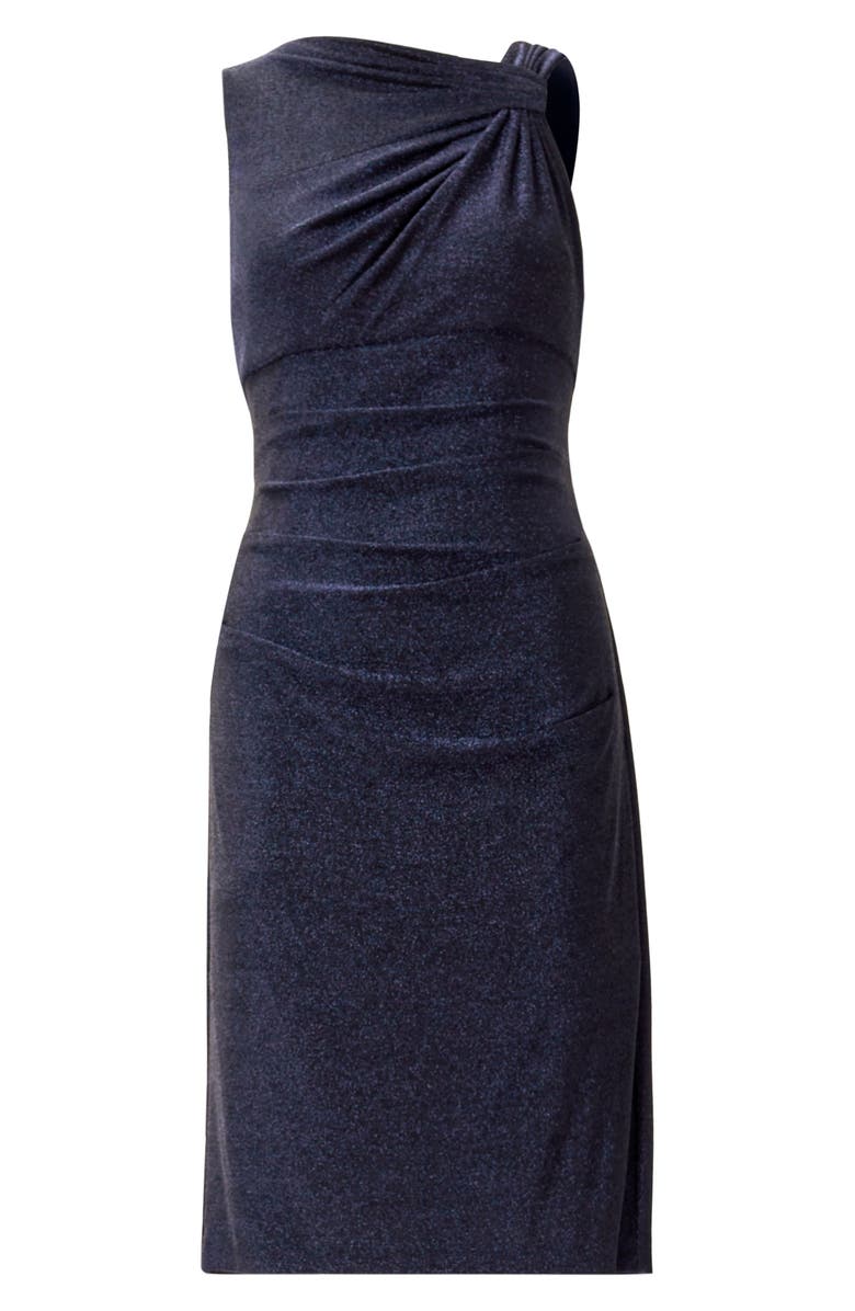 Adrianna Papell Metallic Jersey Sheath Dress, Alternate, color, 