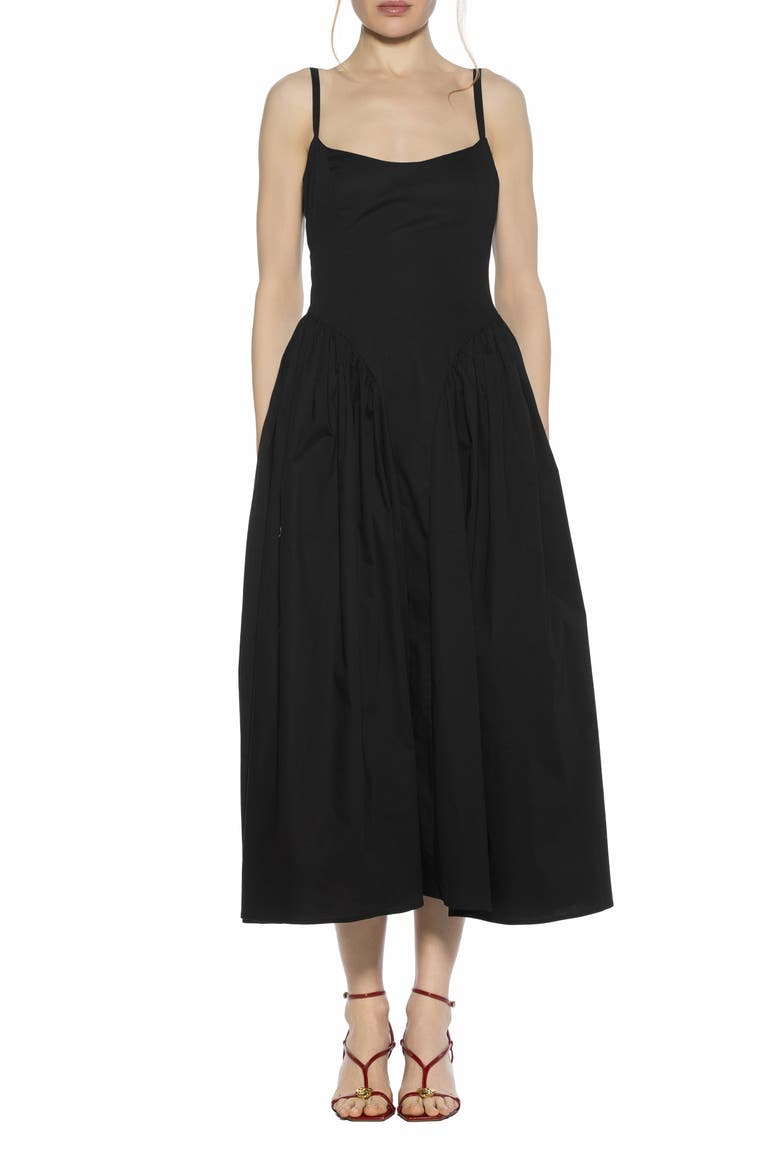 Thalassa Midi Dress, Main, color, BLACK